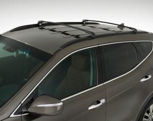 Багажник на штатные рейлинги цвет черный оригинал для Hyundai Santa Fe 2018- 